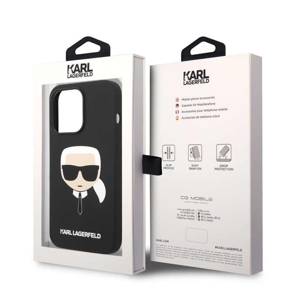 Karl Lagerfeld MagSafe Compatible Case Liquid Silicone Karl Head for iPhone 14 Pro Black hind ja info | Telefoni kaaned, ümbrised | kaup24.ee
