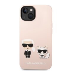Karl Lagerfeld MagSafe Compatible Case Liquid Silicone Karl and Choupette for iPhone 14 Pink hind ja info | Telefoni kaaned, ümbrised | kaup24.ee