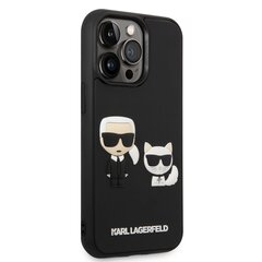 Karl Lagerfeld and Choupette 3D Case for iPhone 14 Pro Black hind ja info | Telefoni kaaned, ümbrised | kaup24.ee