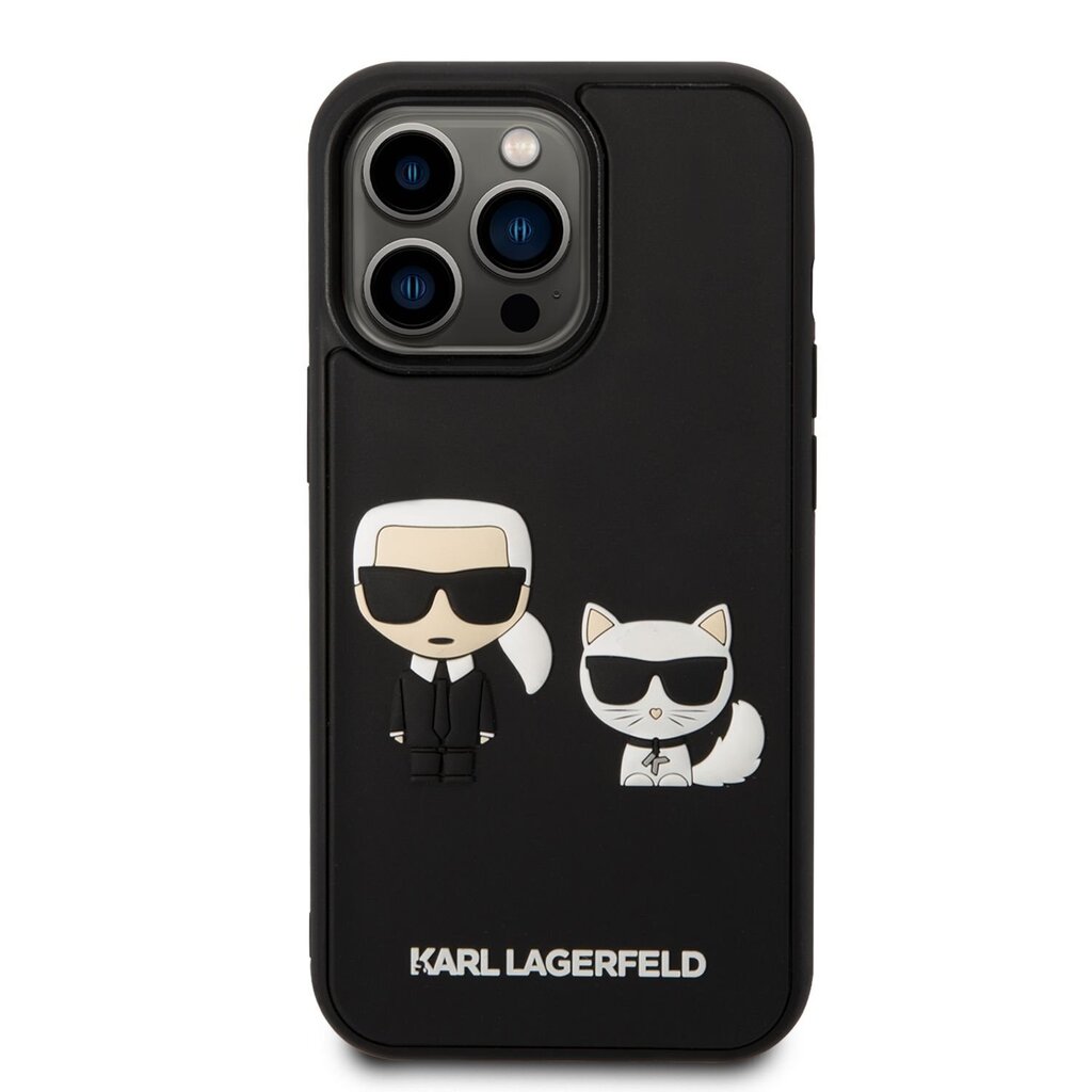 Karl Lagerfeld and Choupette 3D Case for iPhone 14 Pro Black цена и информация | Telefoni kaaned, ümbrised | kaup24.ee