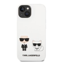 Karl Lagerfeld and Choupette Liquid Silicone Case for iPhone 14 White цена и информация | Чехлы для телефонов | kaup24.ee