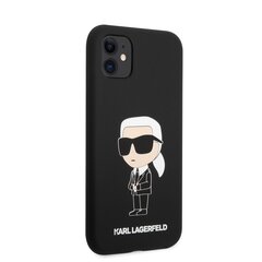 Karl Lagerfeld Liquid Silicone Ikonik NFT Case for iPhone 11 Black hind ja info | Telefoni kaaned, ümbrised | kaup24.ee