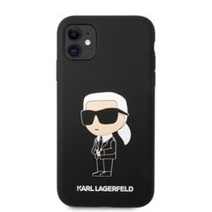 Karl Lagerfeld Liquid Silicone Ikonik NFT Case for iPhone 11 Black hind ja info | Telefoni kaaned, ümbrised | kaup24.ee