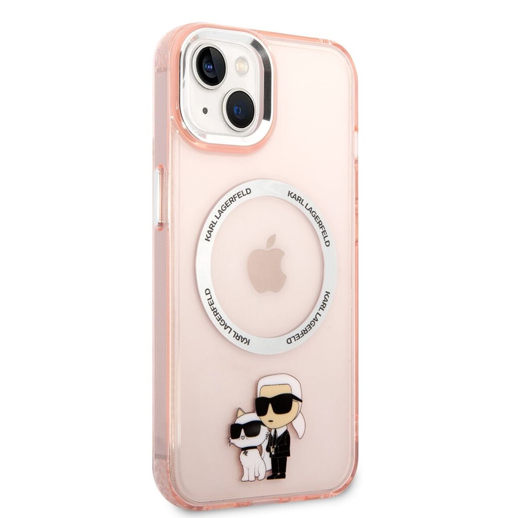 Karl Lagerfeld MagSafe Compatible Case IML Karl and Choupette NFT for iPhone 14 Plus Pink hind ja info | Telefoni kaaned, ümbrised | kaup24.ee