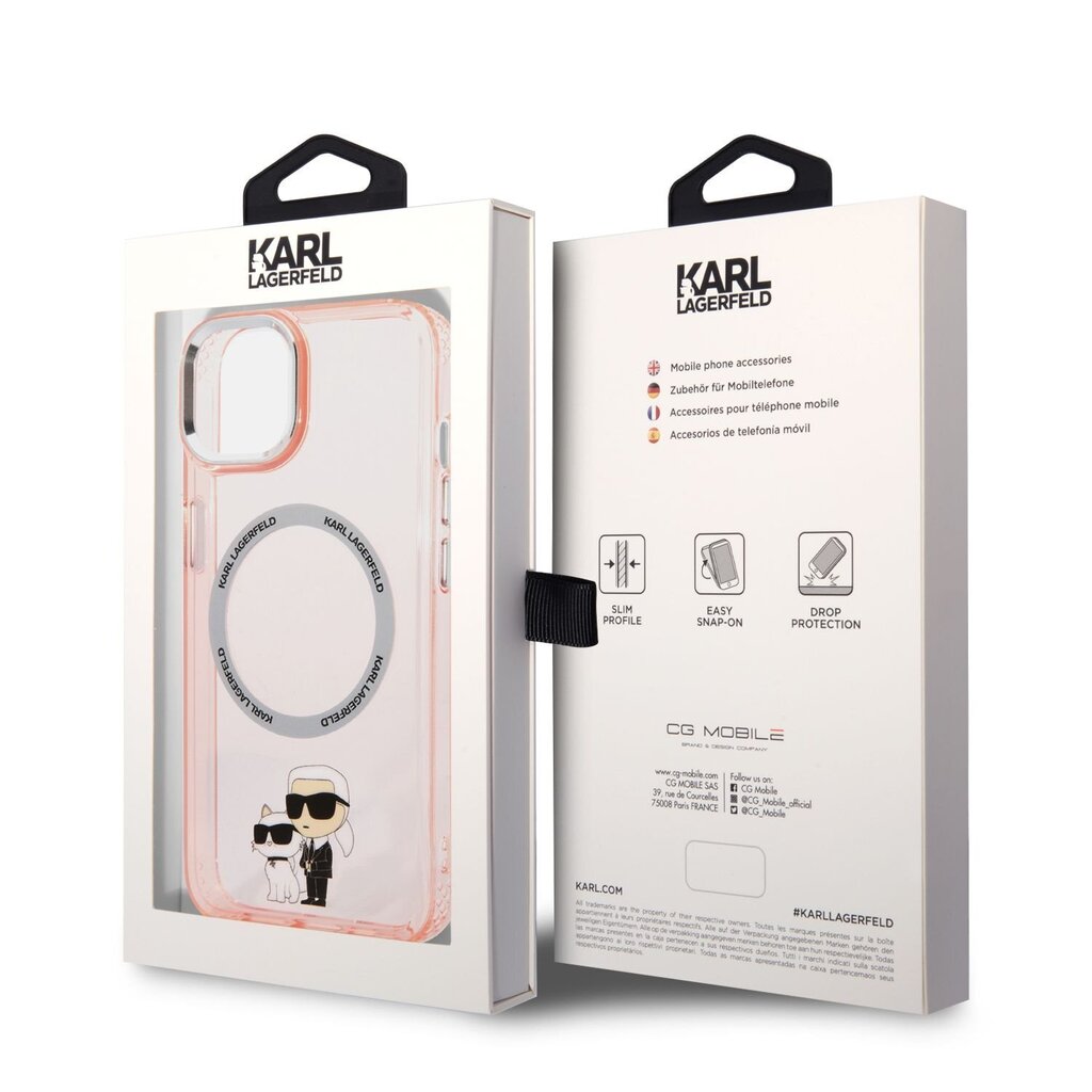 Karl Lagerfeld MagSafe Compatible Case IML Karl and Choupette NFT for iPhone 14 Plus Pink hind ja info | Telefoni kaaned, ümbrised | kaup24.ee