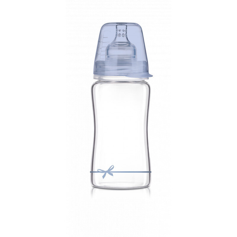 Klaaspudel Lovi Diamond glass Baby Shower boy, 250 ml hind ja info | Lutipudelid ja aksessuaarid | kaup24.ee