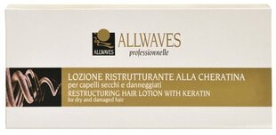 Восстанавливающий лосьон для волос с кератином ALLWAVES LOTION RESTRUCTURING KERATIN, 12х10 мл цена и информация | Маски, масла, сыворотки | kaup24.ee