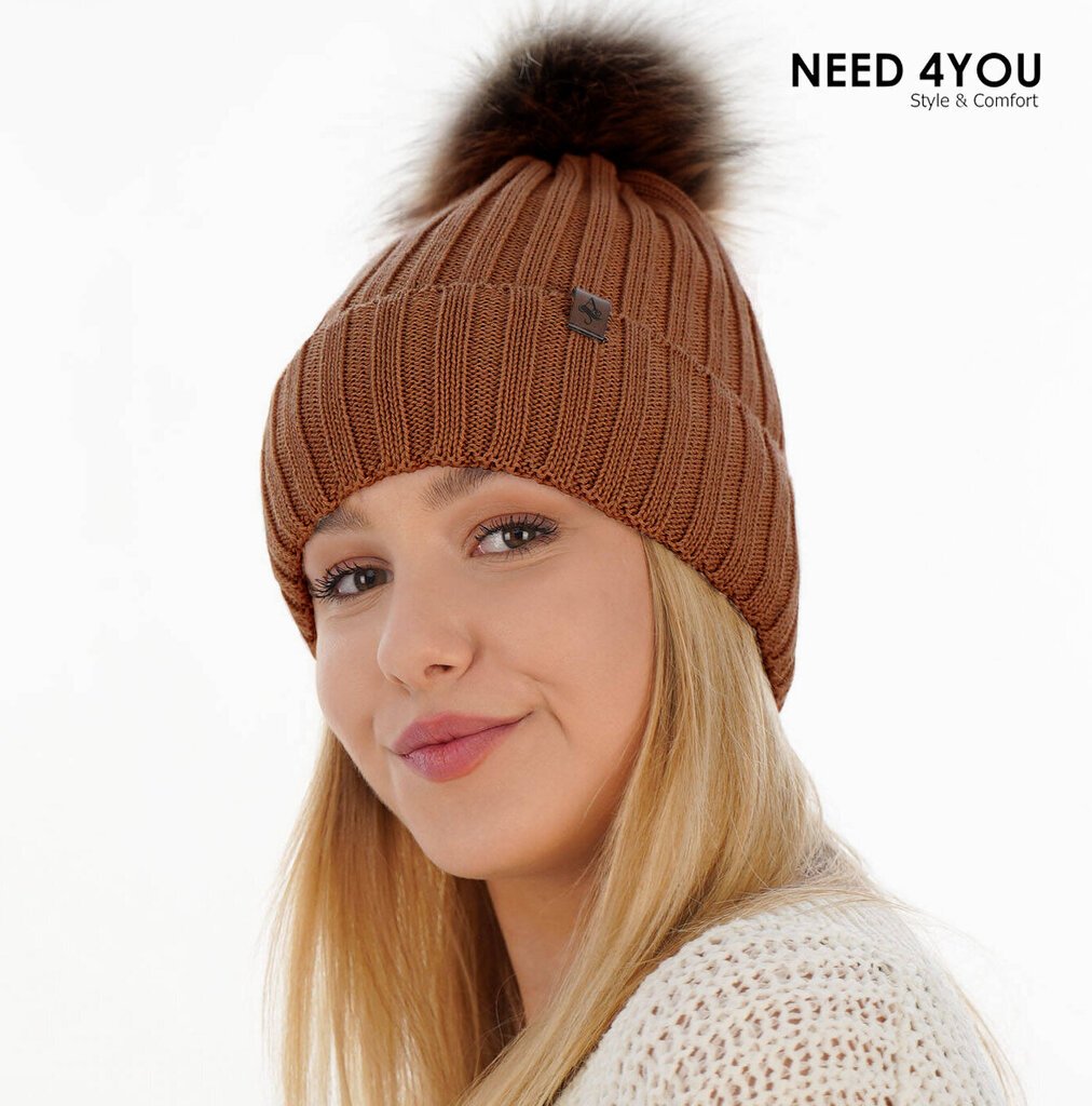 Naiste müts Need 4You, pruun, merino wool цена и информация | Naiste mütsid ja peapaelad | kaup24.ee