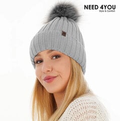 Naiste müts Need 4You, hall, merino wool цена и информация | Женские шапки | kaup24.ee