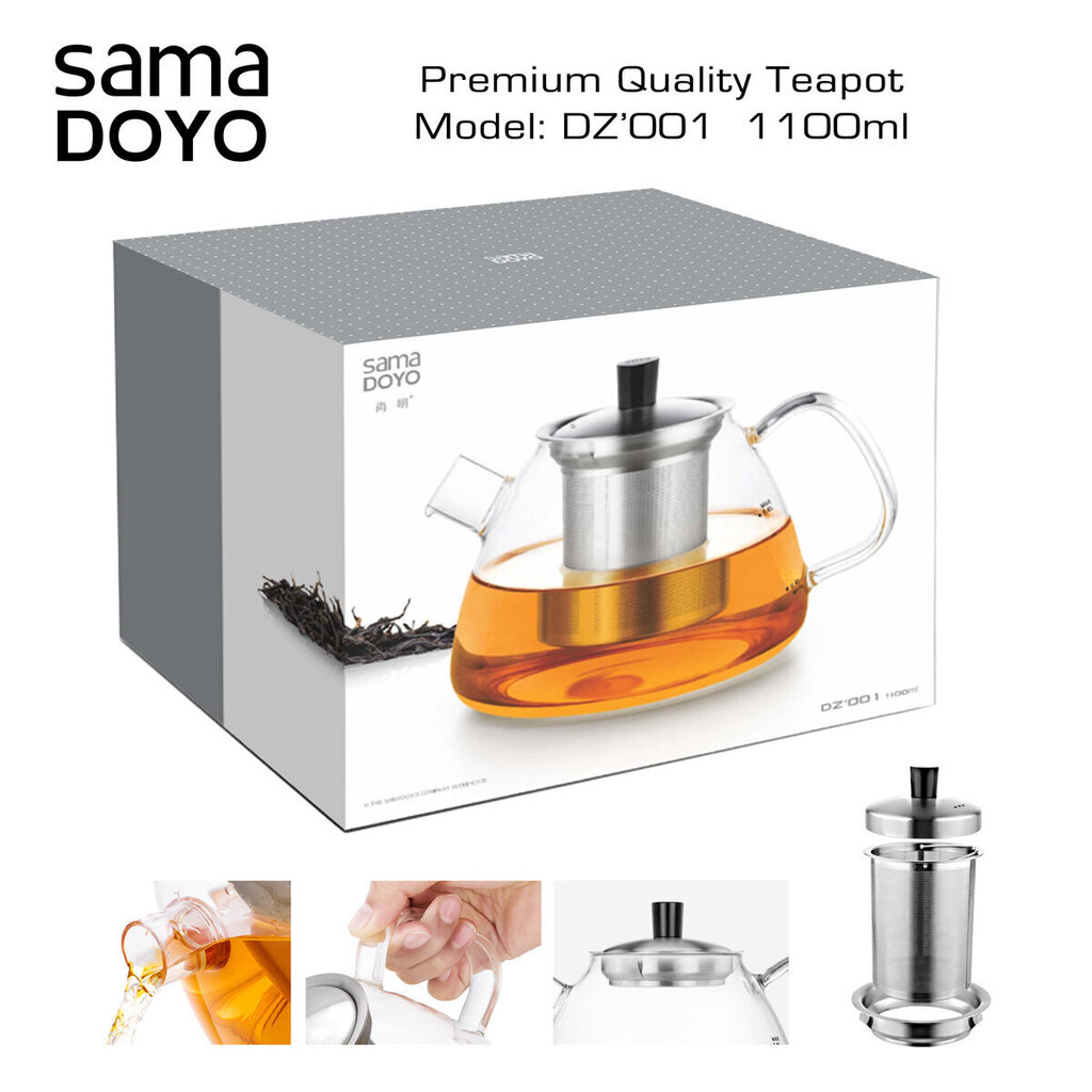 Klass Teekann roostevabast terasest filtriga, DZ001, Premium klass, Premium Quality Teapot, 1100 ml hind ja info | Klaasid, tassid ja kannud | kaup24.ee