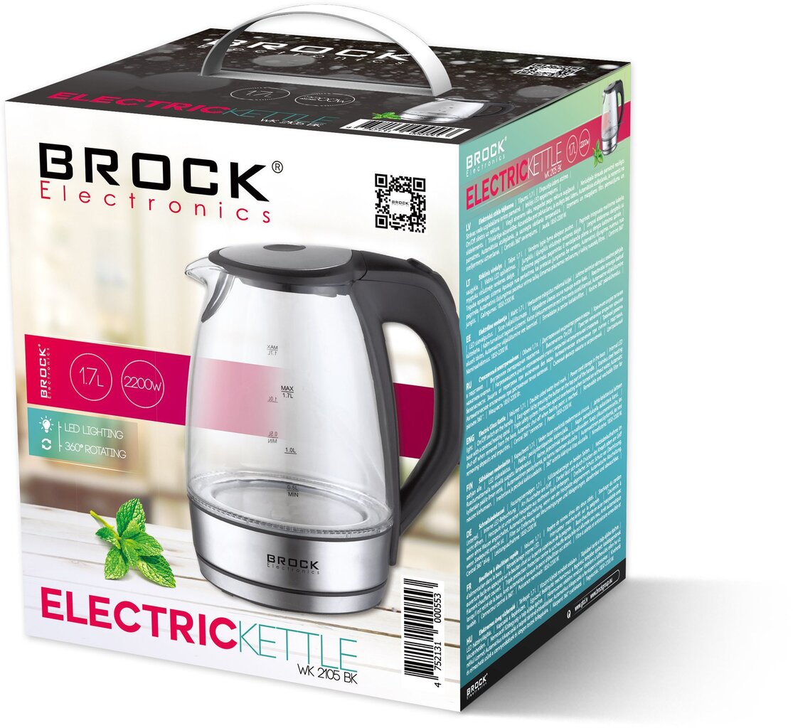 Elektriline veekeetja Brock Electronics WK 2105 BK цена и информация | Veekeetjad | kaup24.ee