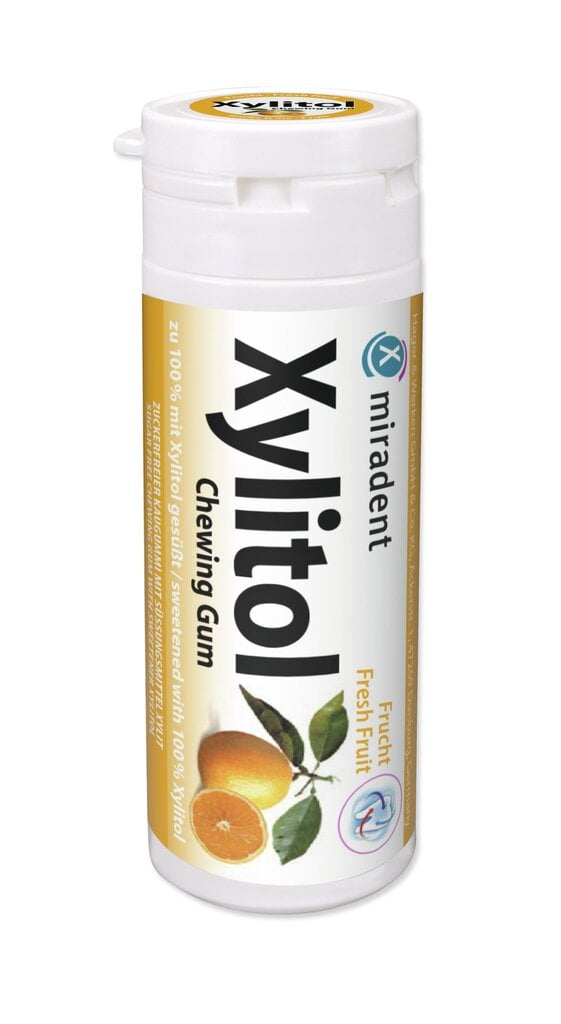 Närimiskumm Miradent Xylitol puuviljamaitseline 30 tk hind ja info | Suuhügieen | kaup24.ee