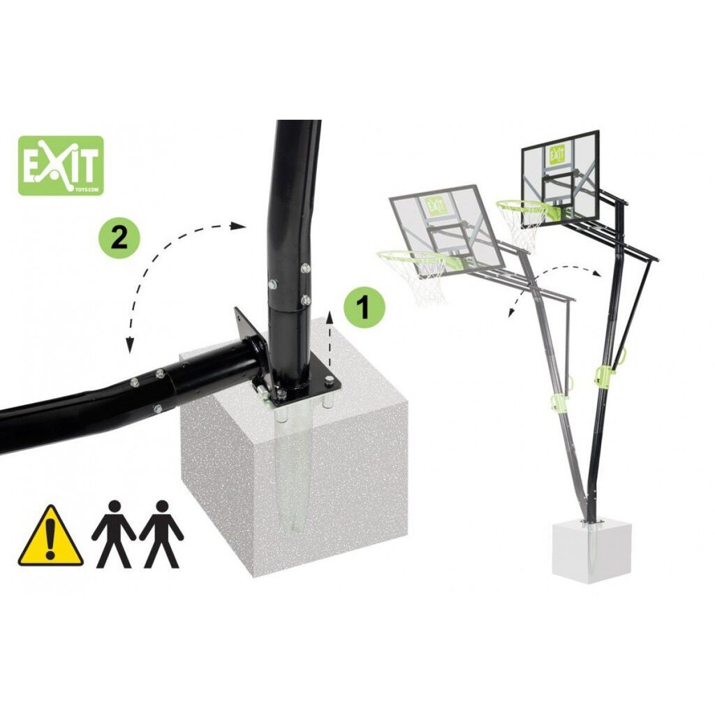 Reguleeritav korvpallistatiiv EXIT Galaxy, maasse paigaldatav hind ja info | Korvpallil alused | kaup24.ee