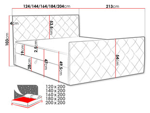 Кровать континентальная ДОТАН-Амор Бархат 4318-120x200 см цена и информация | Кровати | kaup24.ee