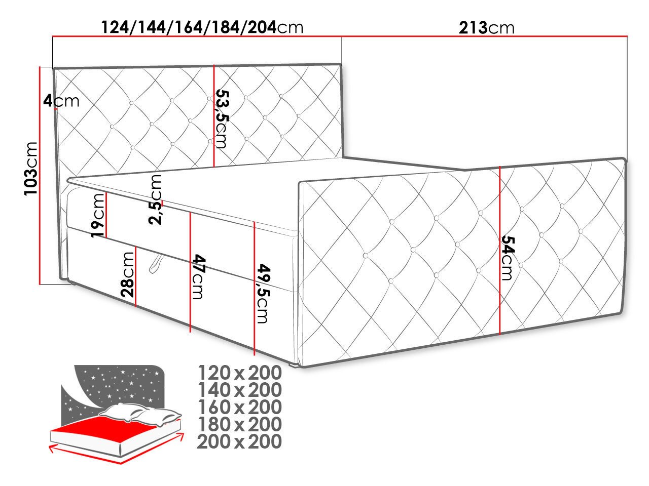 Kontinentaalvoodi DOTAN-Amor Velvet 4322-120x200 cm hind ja info | Voodid | kaup24.ee