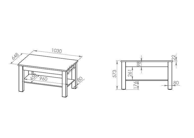 Laud ST 10301-001, hele tamm hind ja info | Diivanilauad | kaup24.ee