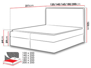 Континентальная кровать CONTO-Olimp 01-180x200 см цена и информация | Кровати | kaup24.ee