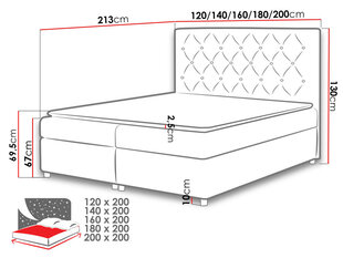 Континентальная кровать BALICCI-Primo 8804-120x200 см цена и информация | Кровати | kaup24.ee