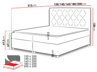 Континентальная кровать BALICCI-ekoskóra Soft 017 (белая)-120x200 см цена и информация | Кровати | kaup24.ee