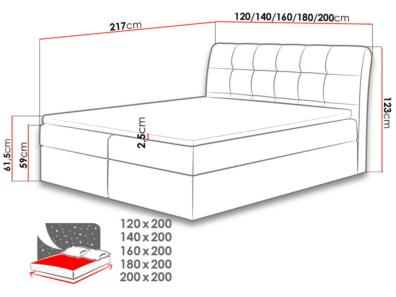 Kontinentaalvoodi LIMBO-ekoskóra Soft 029-180x200 cm цена и информация | Voodid | kaup24.ee