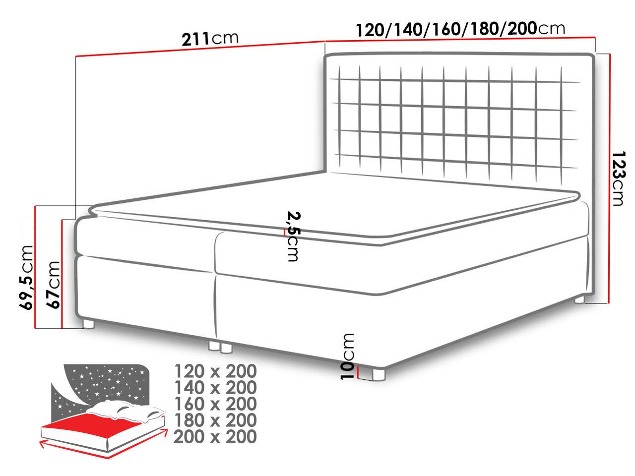 Kontinentaalvoodi ALFI-Bristol 2442-120x200 cm цена и информация | Voodid | kaup24.ee