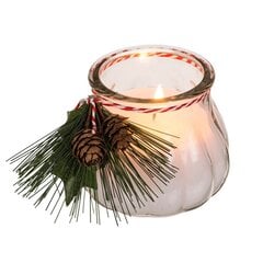 Jõuluküünal klaasis kaunistusega .30H цена и информация | Подсвечники, свечи | kaup24.ee