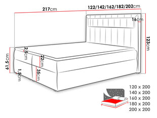 Kontinentaalvoodi RULETKA-ekoskóra Soft 010-160x200 cm hind ja info | Voodid | kaup24.ee