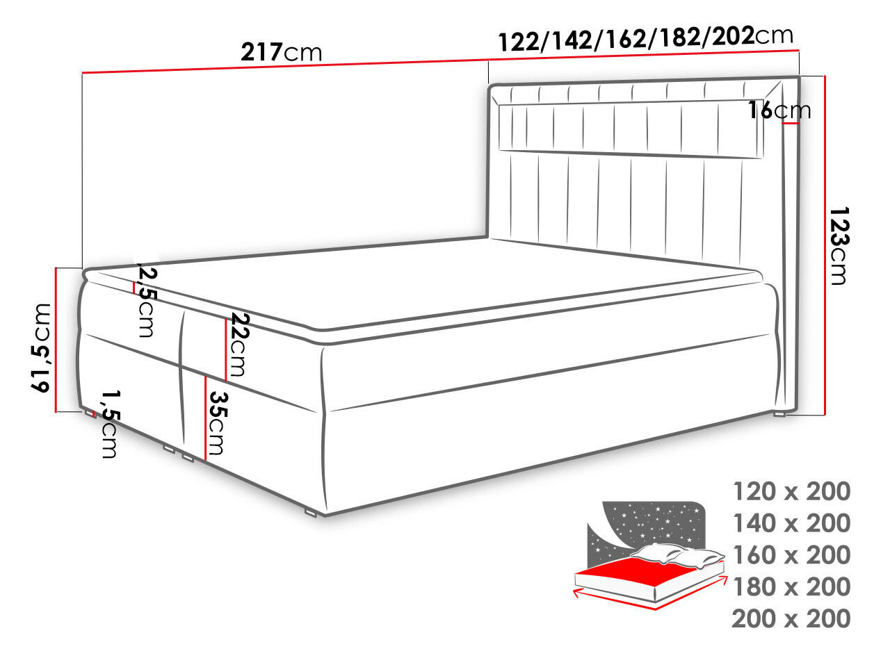 Kontinentaalvoodi RULETKA-ekoskóra Soft 010-200x200 cm hind ja info | Voodid | kaup24.ee