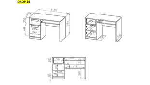 Компьютерный стол Drop 14, темно-серый цена и информация | Компьютерные, письменные столы | kaup24.ee