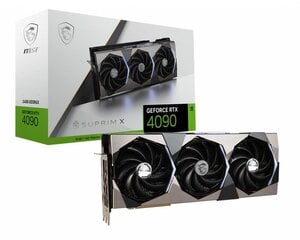 MSI GeForce RTX 4090 SUPRIM X 24G, 24 GB|GDDR6X|384 bit|PCIE 4.0 16x||1xHDMI|3xDisplayPort|RTX4090SUPRIMX24G цена и информация | Видеокарты | kaup24.ee