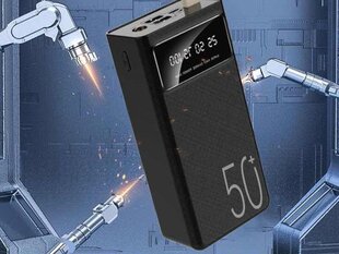 Внешний аккумулятор 50000 мАч, черный micro USB/USB-C + светодиодная подсветка (YK-Design YKP-029) цена и информация | Зарядные устройства Power bank | kaup24.ee