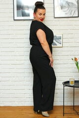 Naiste elegantne õhtune jumpsuit V kaelusega Olka, must hind ja info | Naiste pükskostüümid | kaup24.ee