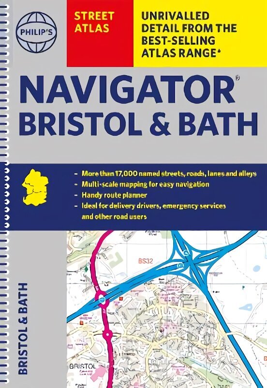 Philip's Street Atlas Navigator Bristol & Bath hind ja info | Reisiraamatud, reisijuhid | kaup24.ee