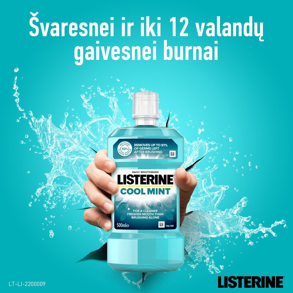 Suuvesi Listerine Cool Mint 500 ml цена и информация | Suuhügieen | kaup24.ee