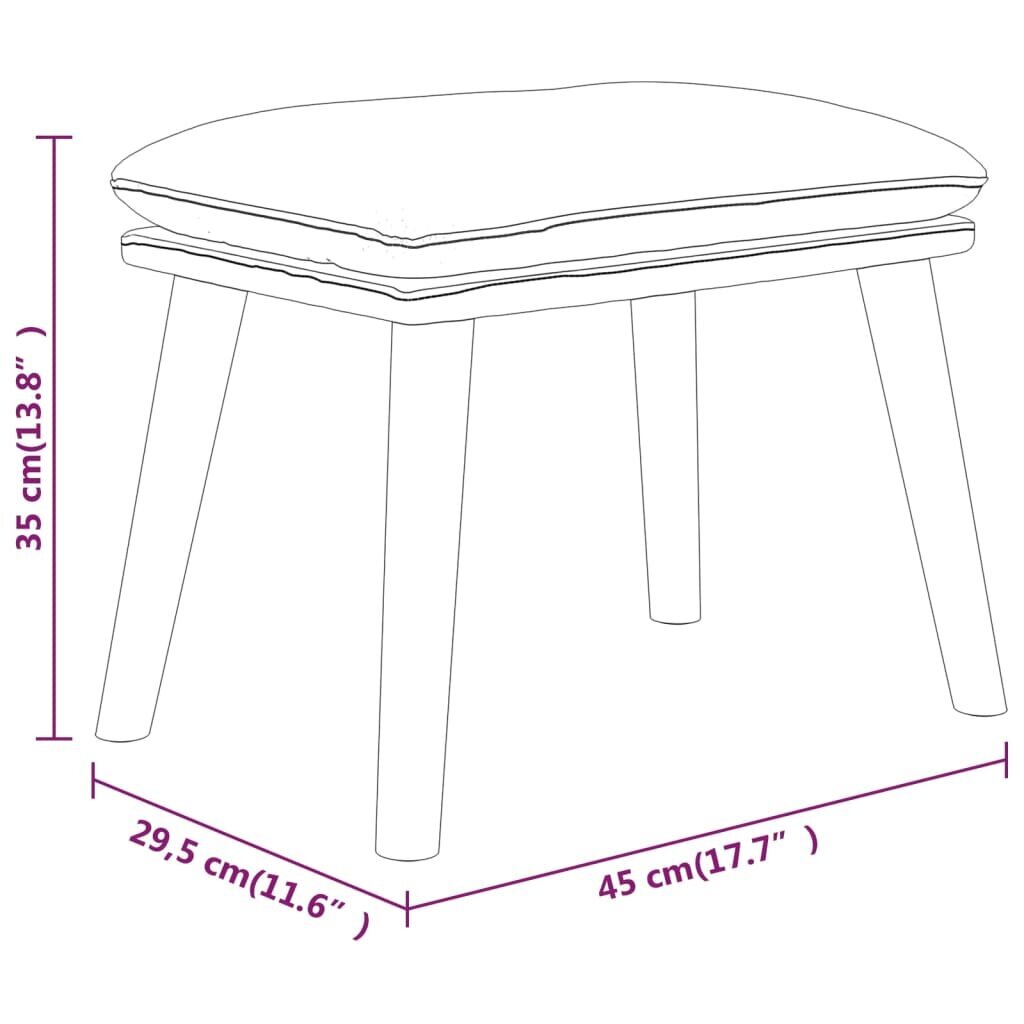 vidaXL jalapink, tumeroheline, 45 x 29,5 x 39 cm, kangas цена и информация | Kott-toolid, tumbad, järid | kaup24.ee