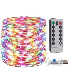 LED jõulunööri siseruumides - pikkus - 30m+5m, USB, kaugjuhtimispult, 300 LED, värv - mitmevärviline, E 00017243 цена и информация | Гирлянды | kaup24.ee