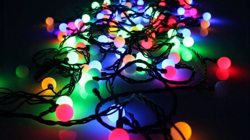 LED jõulutuled - pallid, pikkus - 5m, 50leds, 3xAA patareid, mitmevärviline, E 19-396 hind ja info | Jõulutuled | kaup24.ee
