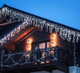 LED jõulu- ja siseruumide jääpurikad, 100 LED, pikkus - 5,5m, pistikupesaga, E 163 hind ja info | Jõulutuled | kaup24.ee
