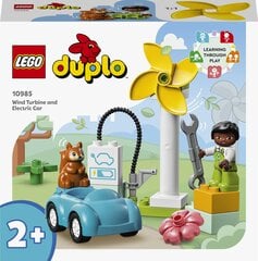 10985 LEGO® DUPLO Town Ветряная турбина и электромобиль цена и информация | Конструкторы и кубики | kaup24.ee