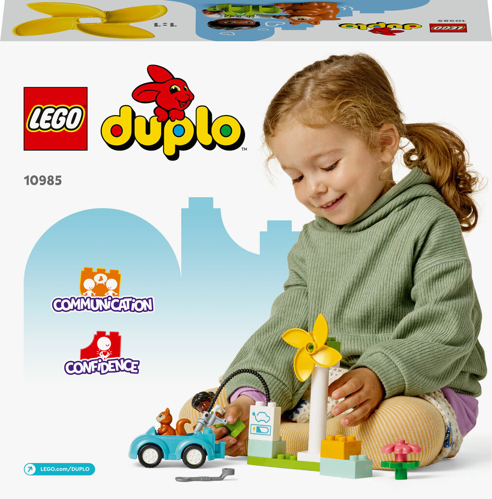 10985 LEGO® DUPLO Town Tuulegeneraator ja elektriauto цена и информация | Klotsid ja konstruktorid | kaup24.ee