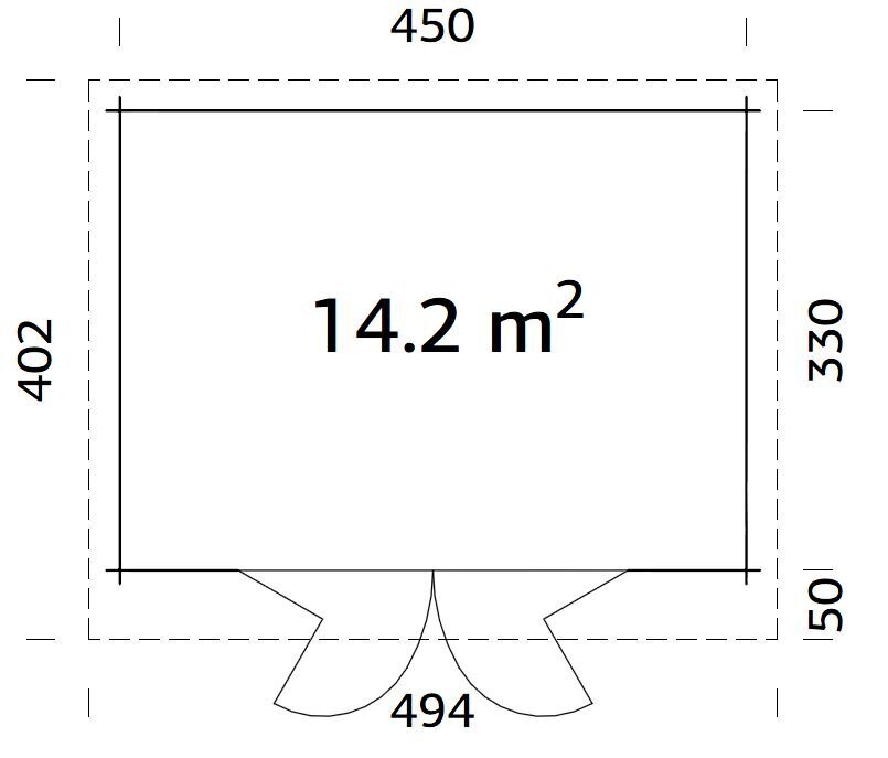 Aiamaja Lea 14,2 m² voldikuksega цена и информация | Kuurid ja aiamajad | kaup24.ee