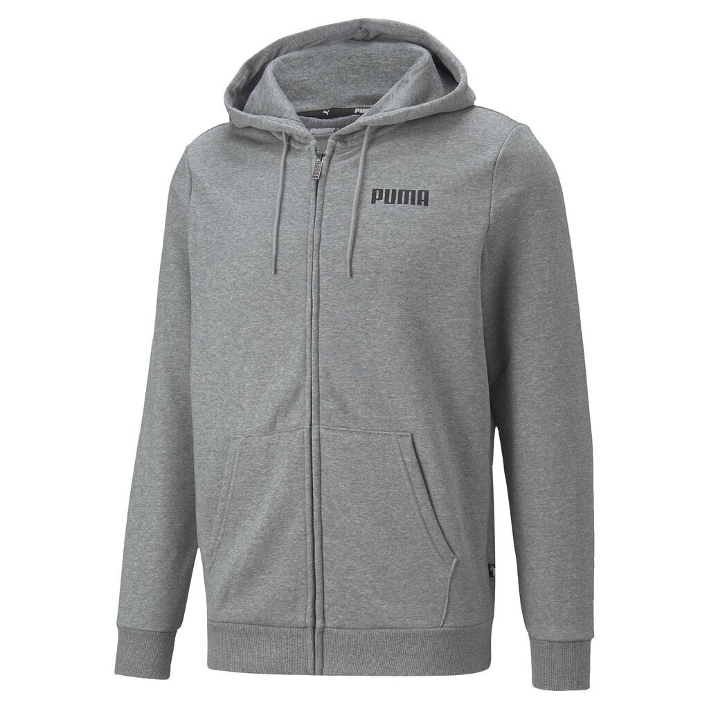 Meeste dressipluus Puma ESS FZ Hoody FL M Medium Grey Heat 84724202, hall цена и информация | Meeste pusad | kaup24.ee