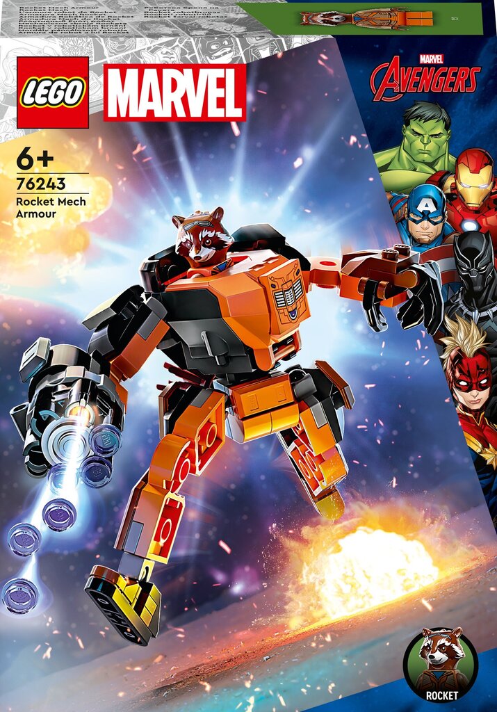 76243 LEGO® Marvel Rocket soomusrobot цена и информация | Klotsid ja konstruktorid | kaup24.ee