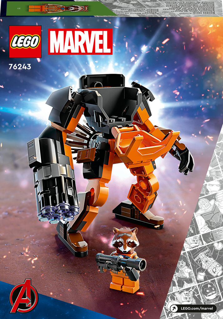 76243 LEGO® Marvel Rocket soomusrobot цена и информация | Klotsid ja konstruktorid | kaup24.ee