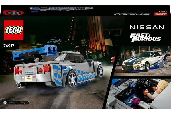76917 LEGO® Speed Champions 2 Fast 2 Furious Nissan Skyline GT-R (R34) цена и информация | Klotsid ja konstruktorid | kaup24.ee