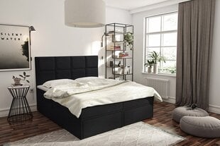 Кровать континентальная HUDSON LUX 2-ekoskóra Soft 011 (czarna)-140x200 см цена и информация | Кровати | kaup24.ee