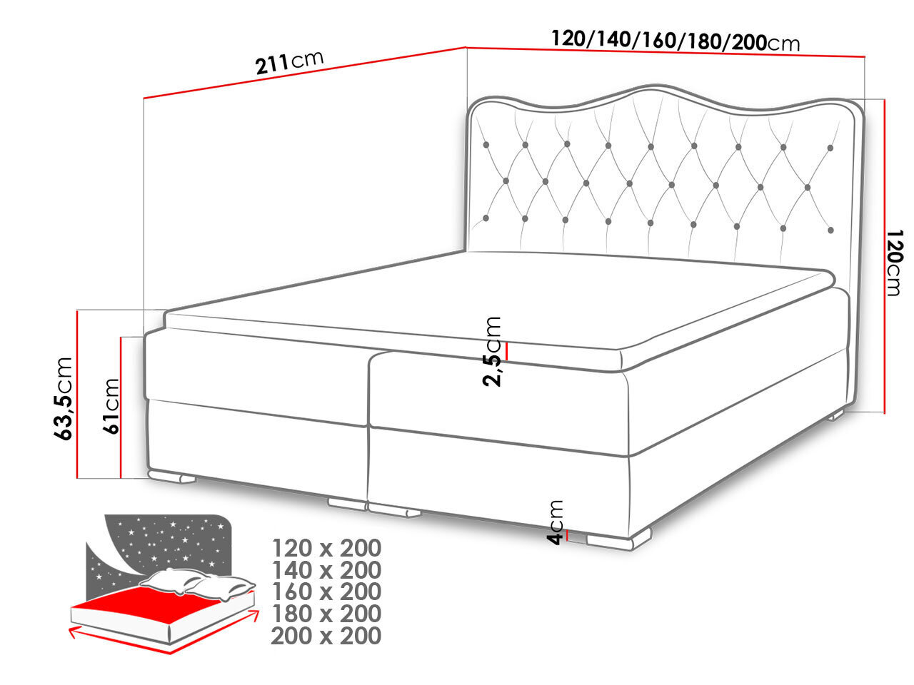 Kontinentaalvoodi MEDRINS-ekoskóra Soft 017 (biała)-120x200 cm hind ja info | Voodid | kaup24.ee