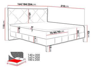 Континентальная кровать SAGIRO-Manila 18-140x200 см цена и информация | Кровати | kaup24.ee