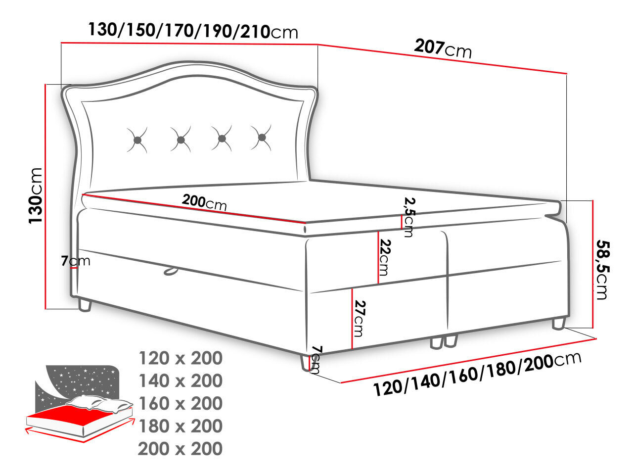 Kontinentaalvoodi MASALA-Magic Velvet 2206-120x200 cm hind ja info | Voodid | kaup24.ee