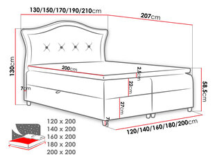 Кровать континентальная MASALA-Magic Velvet 2206-160x200 см цена и информация | Кровати | kaup24.ee